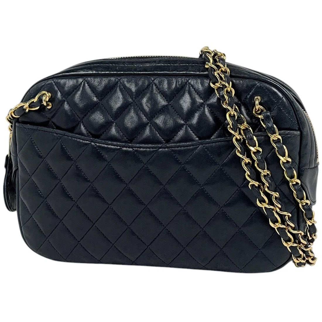 CHANEL SHOULDER BAG LEATHER: Chanel Shoulder Bag leather Brand: CHANEL Type/Style: Shoulder Bag Material: leather Color: Navy blue Size: Width 23.5cm(9.3inch) Height 16cm(6.3inch) Depth 5.5cm(2.2inch) Accessories: None