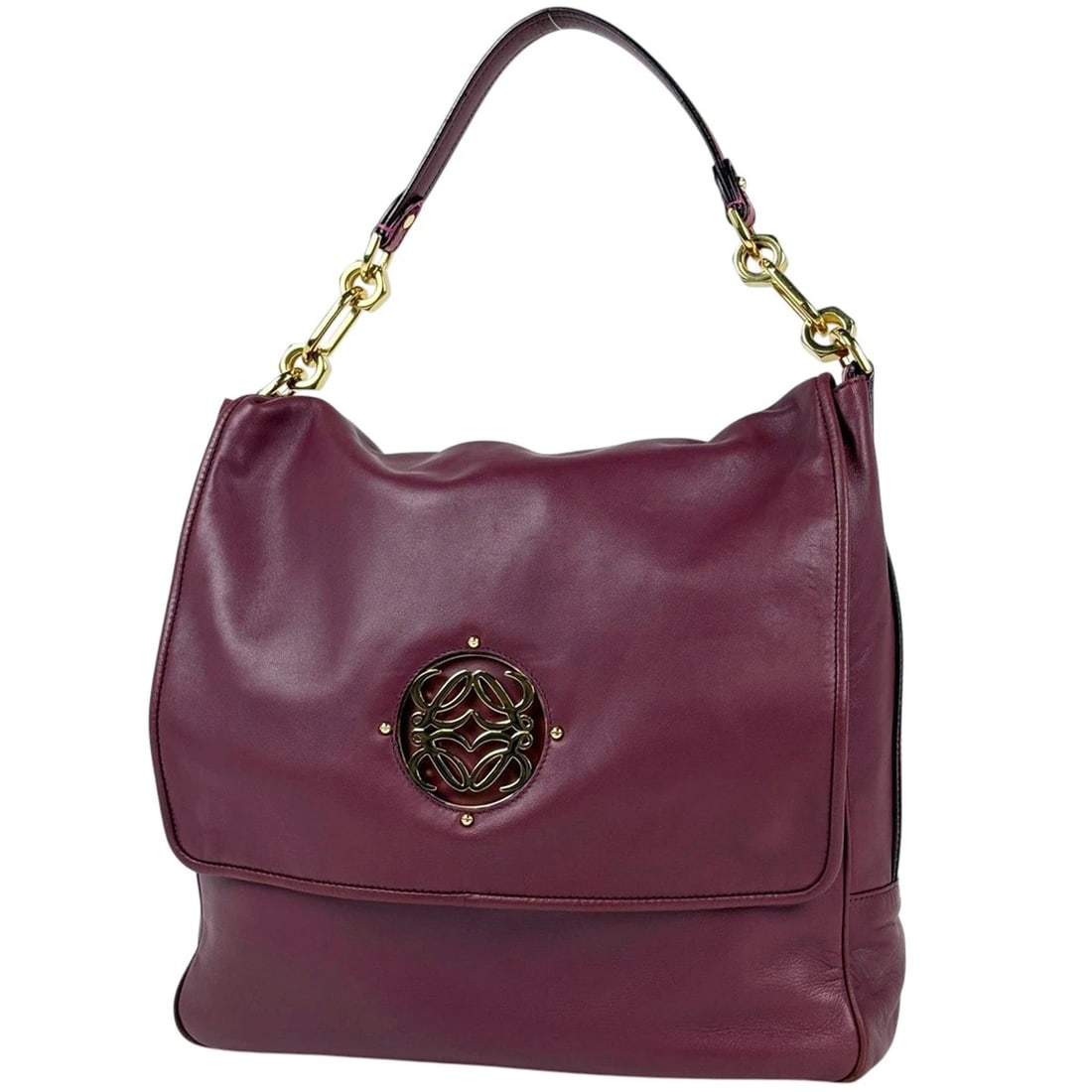 LOEWE MAIA HANDBAG HAND BAG: Loewe Maia Handbag Hand Bag Brand: LOEWE Type/Style: Hand Bag Material: leather Color: Bordeaux Size: Width 32cm(12.6inch) Height 31cm(12.2inch) Depth 10cm(3.9inch) Accessories: None Acces