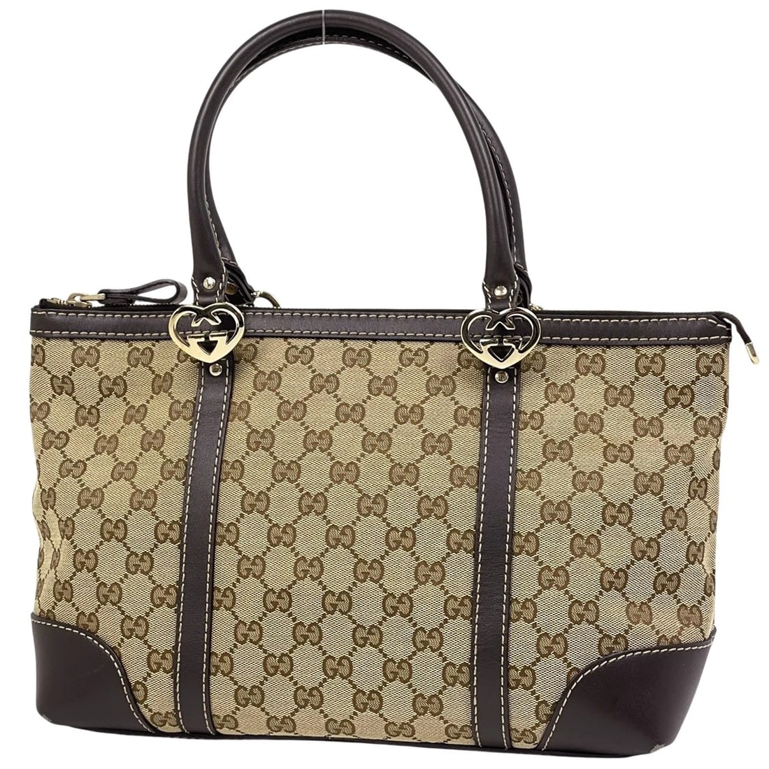 GUCCI GG PATTERN LOVELY TOTE BAG TOTE BAG: GUCCI GG pattern Lovely Tote Bag Tote Bag Brand: GUCCI Type/Style: Tote Bag Material: GG canvas ?leather Color: Beige Brown Size: Width 31.5cm(12.4inch) Height 22cm(8.7inch) Depth 13cm(5.1inch)