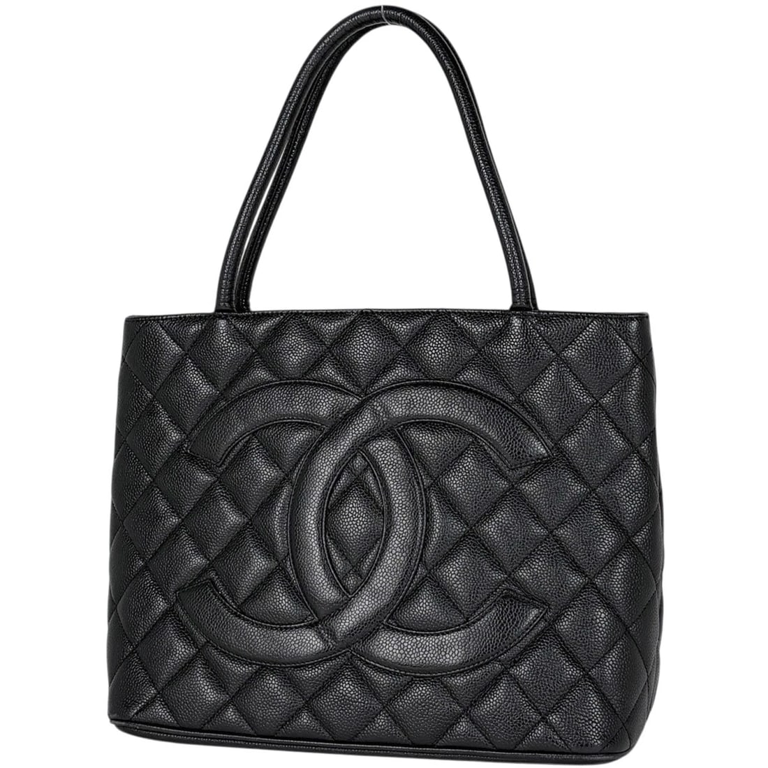 CHANEL CLASSIC STYLE RE-RELEASE TOTE MATRASSE TOTE BAG: CHANEL Classic Style Re-Release Tote Matrasse Tote Bag Brand: CHANEL Type/Style: Tote Bag Material: Caviar skin Color: Black Size: Width 29.5cm(11.6inch) Height 23cm(9.1inch) Depth 14.5cm(5.7inch)