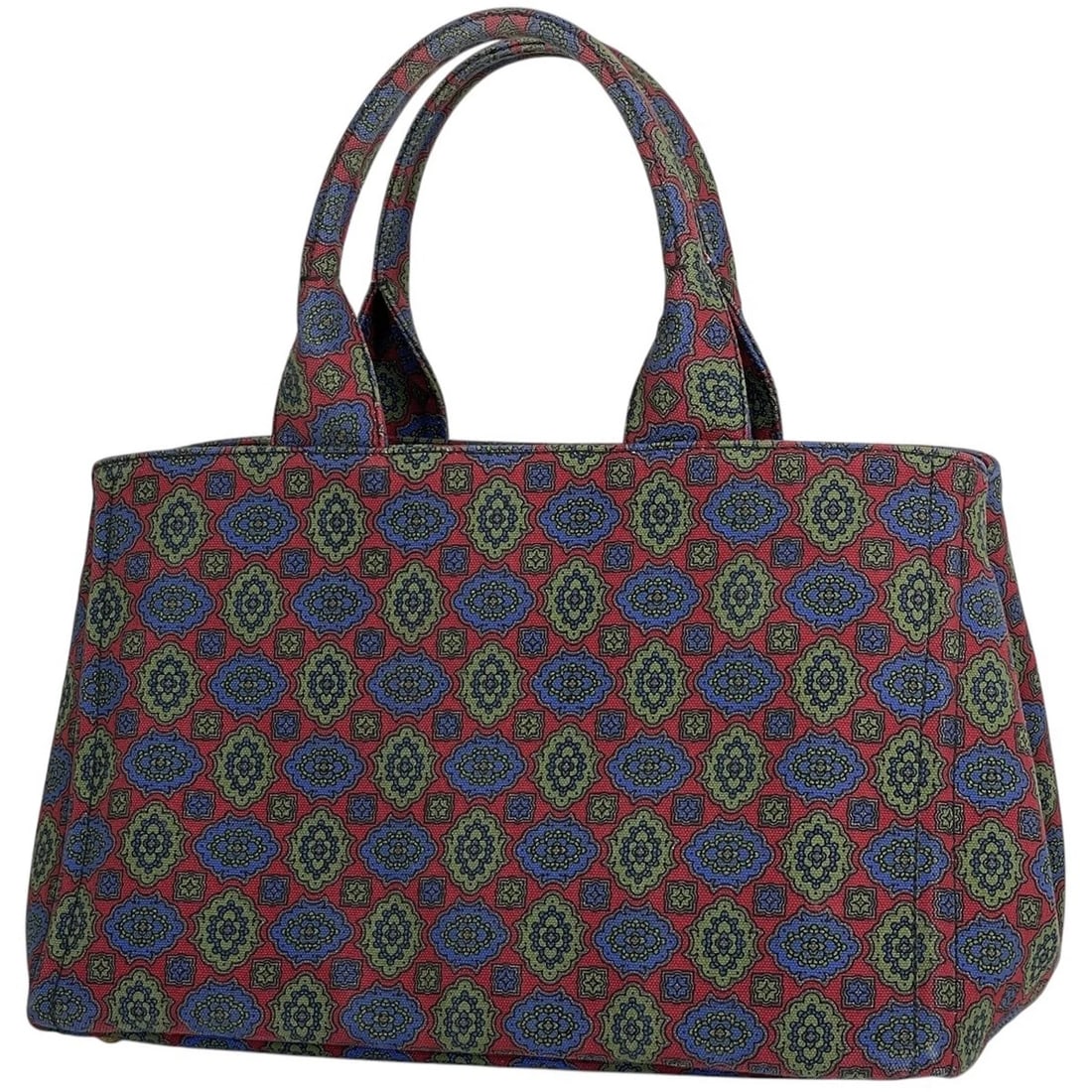 PRADA CANAPA TOTE TOTE BAG: PRADA Canapa tote Tote Bag Brand: PRADA Type/Style: Tote Bag Material: canvas Color: Red Multicolor Size: Width 34cm(13.4inch) Height 23cm(9.1inch) Depth 21cm(8.3inch) Accessories: None Accessories