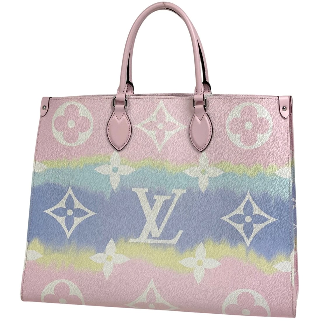 LOUIS VUITTON ON-THE-GO GM LV ESCAL TOTE BAG: Louis Vuitton On-the-go GM LV Escal Tote Bag Brand: Louis Vuitton Type/Style: Tote Bag Material: Monogram Giant Color: pastel Size: Width 42cm(16.5inch) Height 32cm(12.6inch) Depth 15cm(5.9inch) A