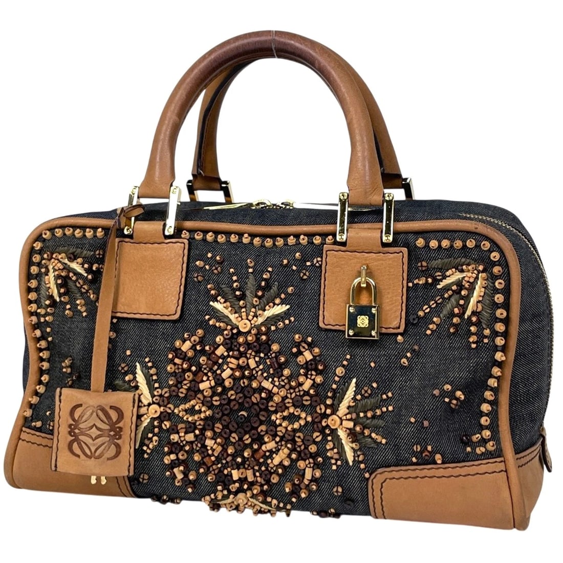 LOEWE AMERICANA 28 HAND BAG CANVAS: LOEWE Americana 28 Hand Bag canvas Brand: LOEWE Type/Style: Hand Bag Material: canvas ?leather Color: Brown Size: Width 29cm(11.4inch) Height 16cm(6.3inch) Depth 13cm(5.1inch) Accessories: None