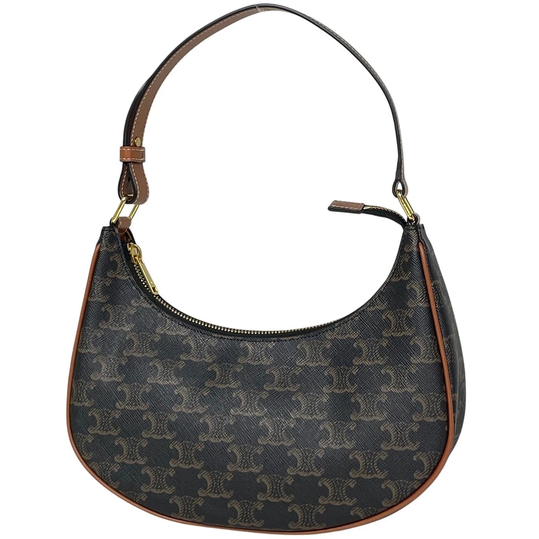 CELINE AVA SHOULDER BAG TRIOMPHE COATED CANVAS: Celine Ava Shoulder Bag Triomphe Coated canvas Brand: CELINE Type/Style: Shoulder Bag Material: Coated canvas ?leather Color: Black Brown Size: Width 24.5cm(Maximum value:9.6inch) Height 12cm(Median:4