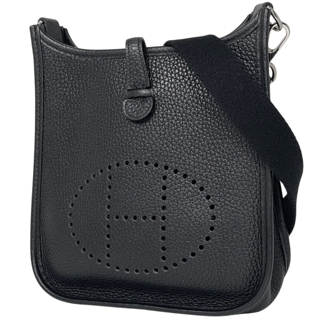 HERMES EVELYN TPM SHOULDER BAG: Hermes Evelyn TPM Shoulder Bag Brand: HERMES Type/Style: Shoulder Bag Material: Taurillon Clemence Color: Black Size: Width 17.5cm(6.9inch) Height 18cm(Median:7.1inch) Depth 5.5cm(2.2inch) Accesso