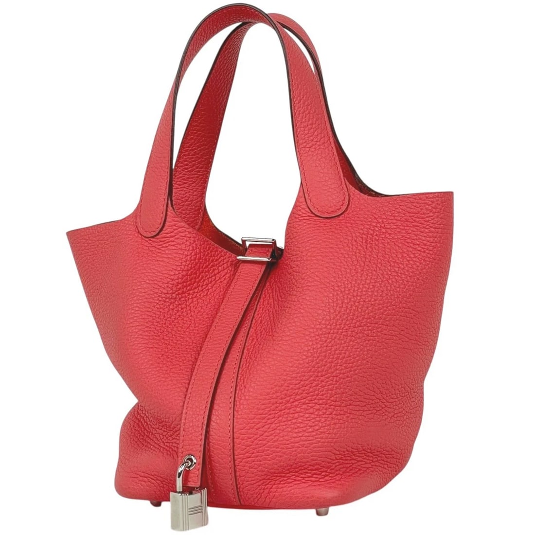 HERMES PICOTAN LOCK PM HAND BAG MINI BAG: Hermes Picotan Lock PM Hand Bag Mini bag Brand: HERMES Type/Style: Hand Bag Material: Taurillon Clemence Color: Rose texas Size: Width 18cm(7.1inch) Height 18.5cm(7.3inch) Depth 13cm(5.1inch)