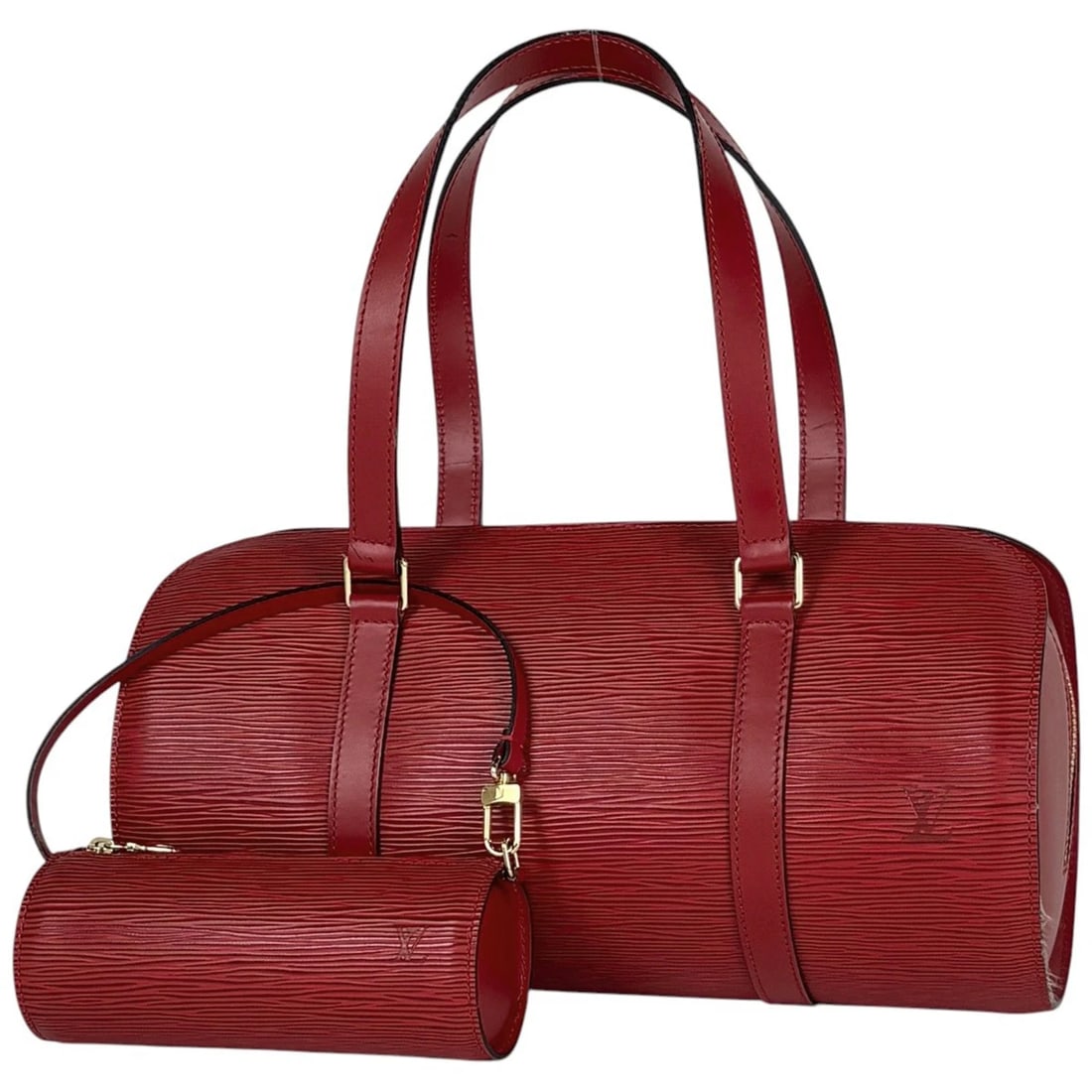 LOUIS VUITTON SUFLO HAND BAG: Louis Vuitton Suflo Hand Bag Brand: Louis Vuitton Type/Style: Hand Bag Material: Epi Color: Castilian red Size: Width 31cm(12.2inch) Height 15cm(5.9inch) Depth 14cm(Maximum value:5.5inch)