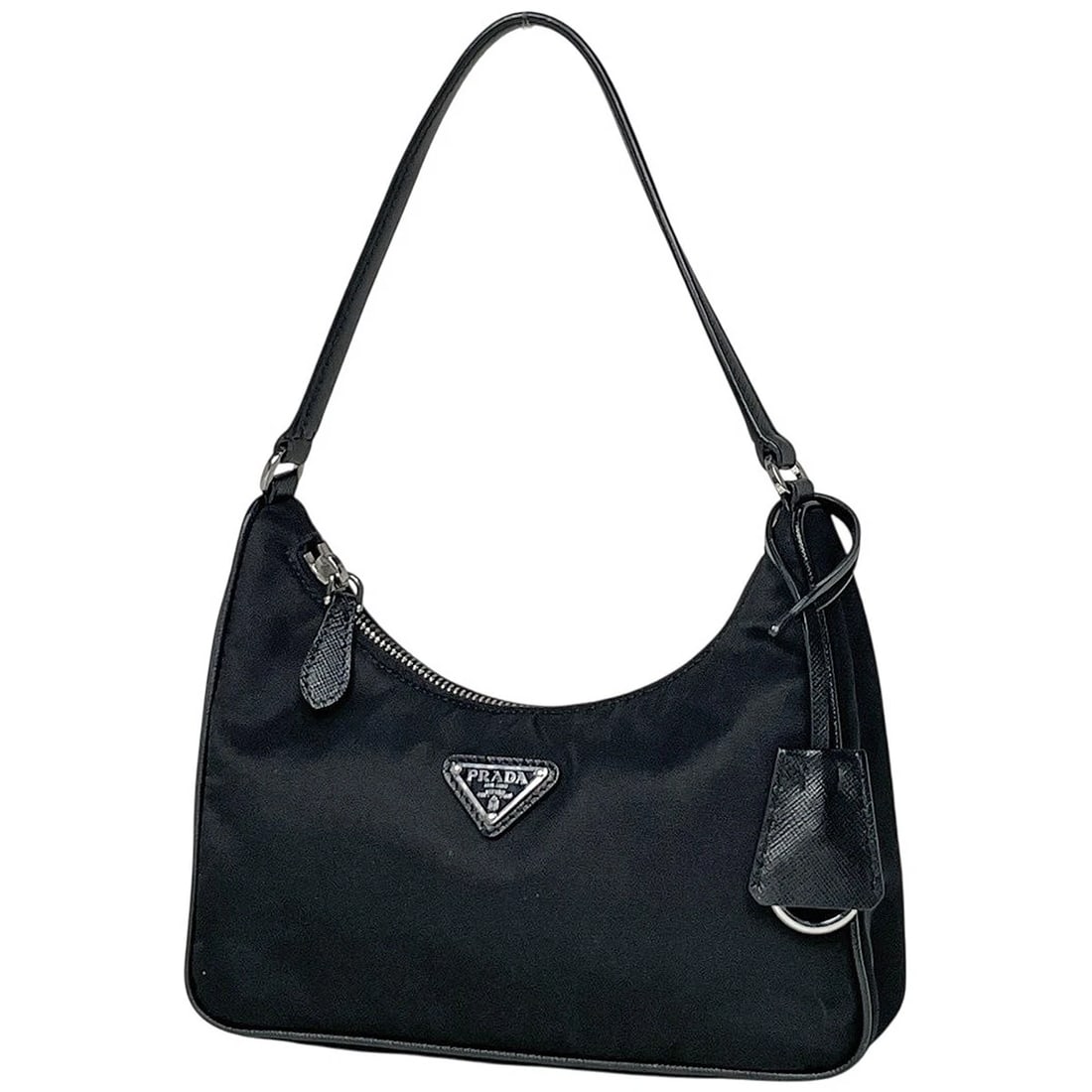PRADA RE-NYLON MINI BAG HAND BAG: PRADA Re-Nylon Mini Bag Hand Bag Brand: PRADA Type/Style: Hand Bag Material: Nylon ?leather Color: Nero (Black) Size: Width 22cm(8.7inch) Height 12cm(Median:4.7inch) Depth 6.5cm(2.6inch Accessorie