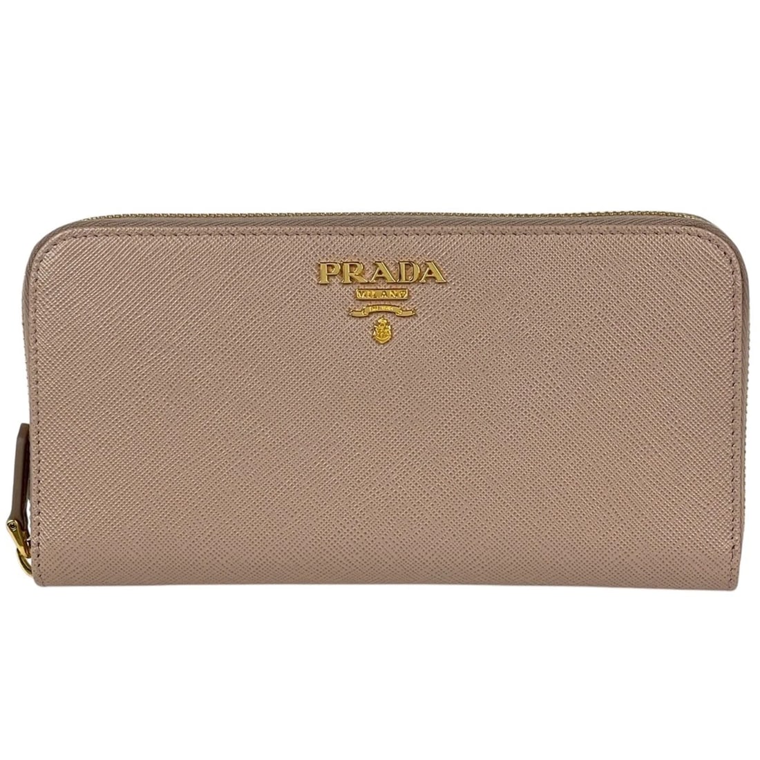 PRADA LOGO ZIP AROUND LONG WALLET ROUND ZIP LONG WALLET: PRADA Logo Zip Around Long Wallet Round zip Long Wallet Brand: PRADA Type/Style: Long Wallet Material: Safiano leather Color: Beige Size: Width 20cm(7.9inch) Height 10.5cm(4.1inch) Depth 2cm(0.8inch)
