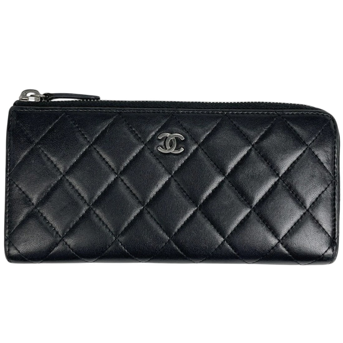 CHANEL L-SHAPED FASTENER LONG WALLET LONG WALLET MATRASSE LEATHER: Chanel L-shaped fastener Long Wallet Long Wallet Matrasse leather Brand: CHANEL Type/Style: Long Wallet Material: leather Color: Black Size: Width 19.5cm(7.7inch) Height 9.5cm(3.7inch) Depth 2cm(0.8in