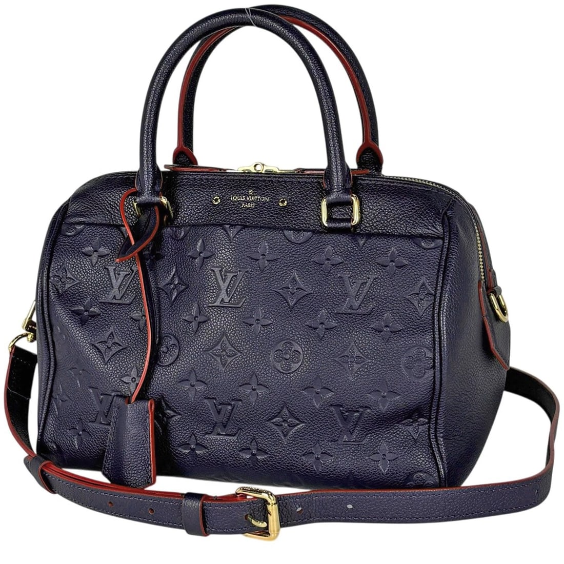 LOUIS VUITTON SPEEDY BUNDRIERE 25 HAND BAG .: Louis Vuitton Speedy Bundriere 25 Hand Bag . Brand: Louis Vuitton Type/Style: Hand Bag Material: Monogram Ann Platt Color: Marine Rouge Size: Width 26cm(10.2inch) Height 18cm(7.1inch) Depth