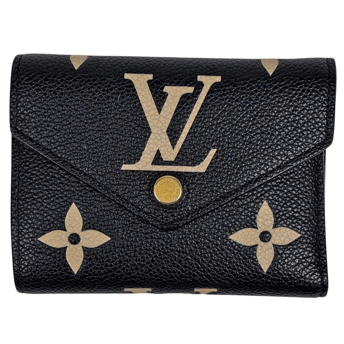 LOUIS VUITTON PORTEFEIULLE VICTORINE BY COLOR TRI-FOLD WALLET: Louis Vuitton Portefeiulle Victorine By color Tri-Fold Wallet Brand: Louis Vuitton Type/Style: Tri-Fold Wallet Material: Monogram Ann Platt Color: Noir (Black) Beige Size: Width 12cm(4.7inch) Height