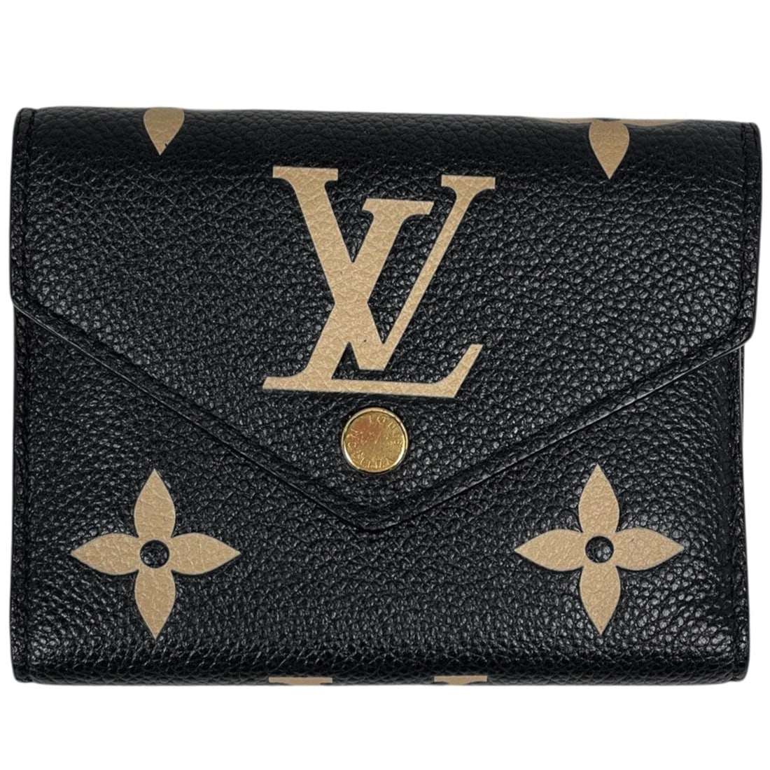 LOUIS VUITTON PORTEFEIULLE VICTORINE TRI-FOLD WALLET: Louis Vuitton Portefeiulle Victorine Tri-Fold Wallet Brand: Louis Vuitton Type/Style: Tri-Fold Wallet Material: Monogram Ann Platt Color: Noir (Black) Beige Size: Width 12cm(4.7inch) Height