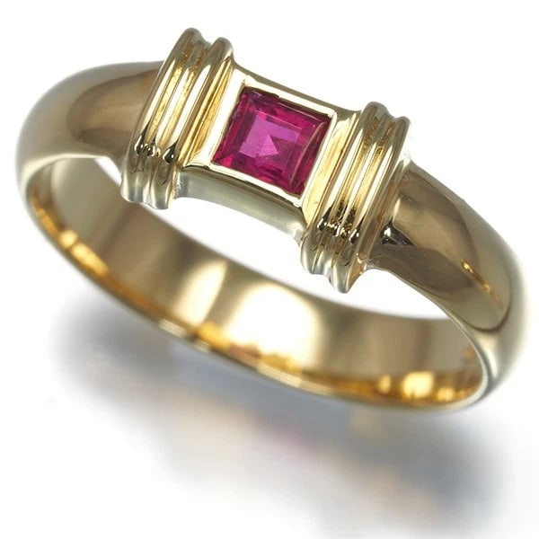 TIFFANY&CO. RUBY STACKING RING 18K 750 YELLOW GOLD: Tiffany&Co. Ruby Stacking Ring 18K 750 Yellow Gold Brand: Tiffany & Co. Type/Style: Ring Material: 18K 750 Yellow Gold, Main Stone Natural Color: Yellow Gold Size: US 4.5 Accessories: None