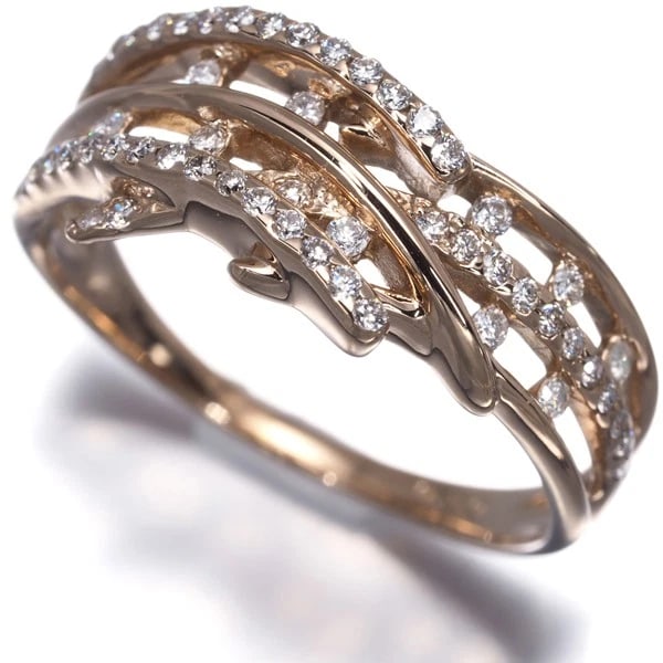 DIAMOND RING 18K 750 ROSE GOLD (1 of 3)