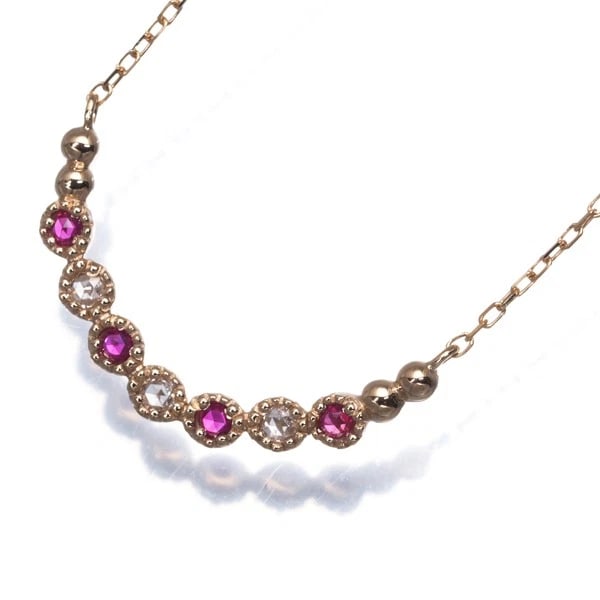 SIRENA AZZURRO RUBY ROSE-CUT DIAMOND MILGRAIN NECKLACE 18K YG/WG/RG: Sirena Azzurro Ruby Rose-cut Diamond Milgrain Necklace 18K YG/WG/RG Brand: Sirena Azzurro Type/Style: Necklace Material: 18K YG/WG/RG, Main Stone Natural Color: YG WG RG Size: Necklace length: 38 / 42