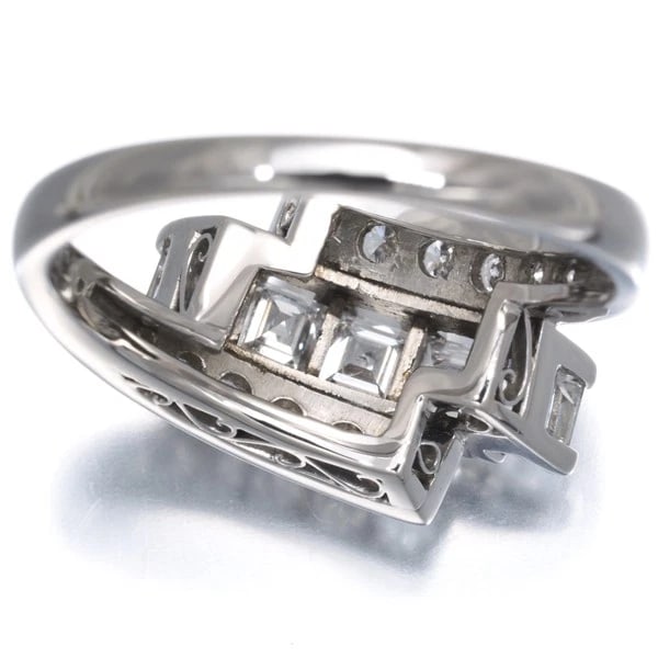 DIAMOND SQUARE RING 900 PLATINUM - 3
