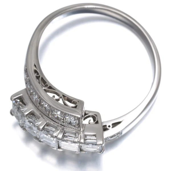 DIAMOND SQUARE RING 900 PLATINUM - 4