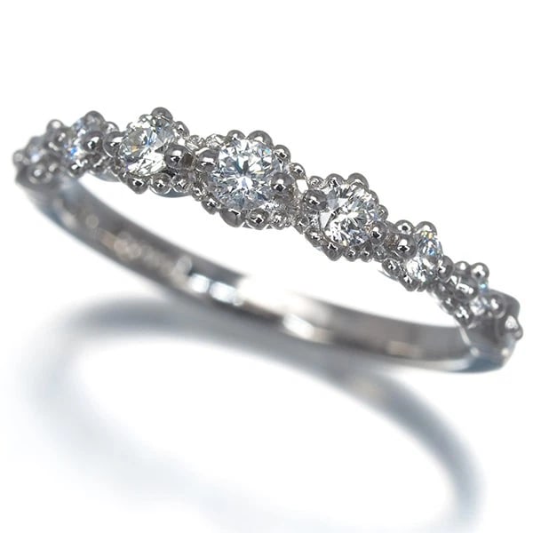 STAR JEWELRY DIAMOND MILGRAIN RING 950 PLATINUM: STAR JEWELRY Diamond Milgrain Ring 950 Platinum Brand: STAR JEWELRY Type/Style: Ring Material: 950 Platinum, Main Stone Natural Color: Platinum Size: US 4.5 Accessories: None Accessories Notice: When