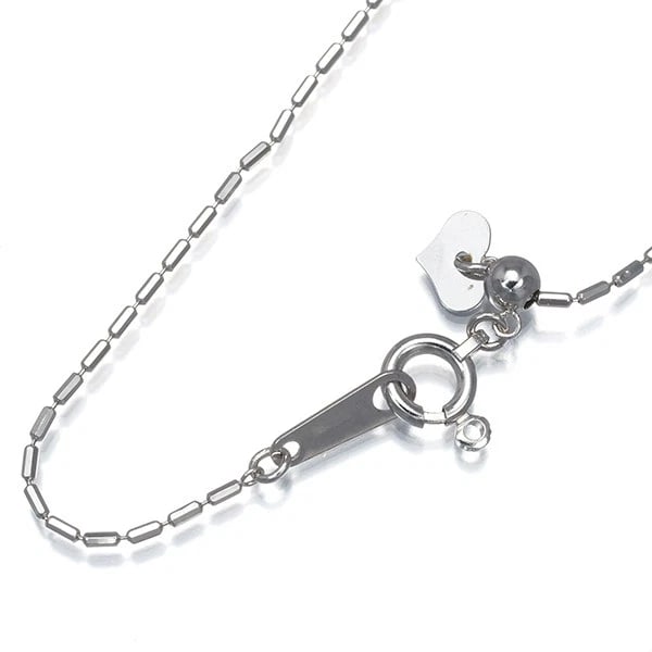 CUT CYLINDER CHAIN NECKLACE 18K 750 WHITE GOLD: Cut Cylinder Chain Necklace 18K 750 White Gold Brand: Unbranded Type/Style: Necklace Material: 18K 750 White Gold, Color: White Gold Size: Necklace length: 45cm.AdjUS table to short length with an ext