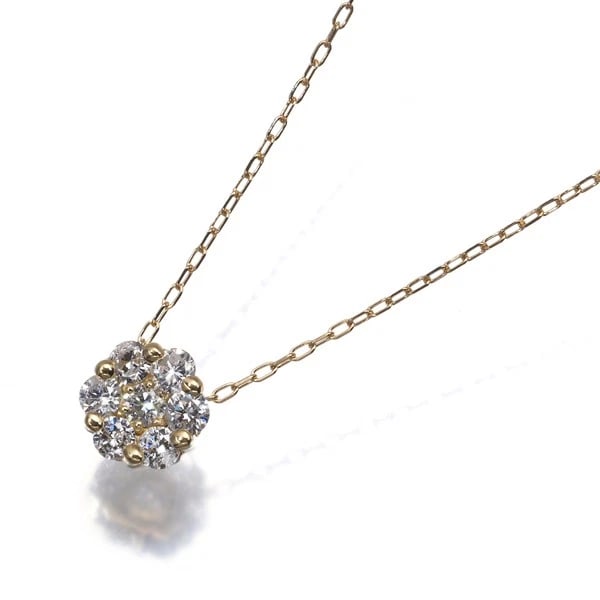 DIAMOND FLOWER PAVED NECKLACE 18K 750 YELLOW GOLD: Diamond Flower Paved Necklace 18K 750 Yellow Gold Brand: Unbranded Type/Style: Necklace Material: 18K 750 Yellow Gold, Main Stone Natural Color: Yellow Gold Size: Necklace length: 45cm.AdjUS table to 
