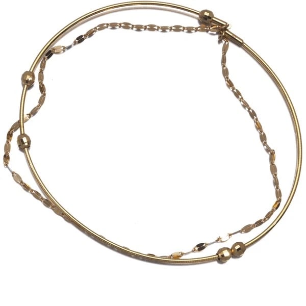 PETALCHAIN 2-STRAND CUT BALL BEAD BRACELET 18K 750 YELLOW GOLD: PetalChain 2-strand Cut Ball Bead Bracelet 18K 750 Yellow Gold Brand: Unbranded Type/Style: Bracelet Material: 18K 750 Yellow Gold, Color: Yellow Gold Size: Inner circumference: 17cmIt has a stretchy 