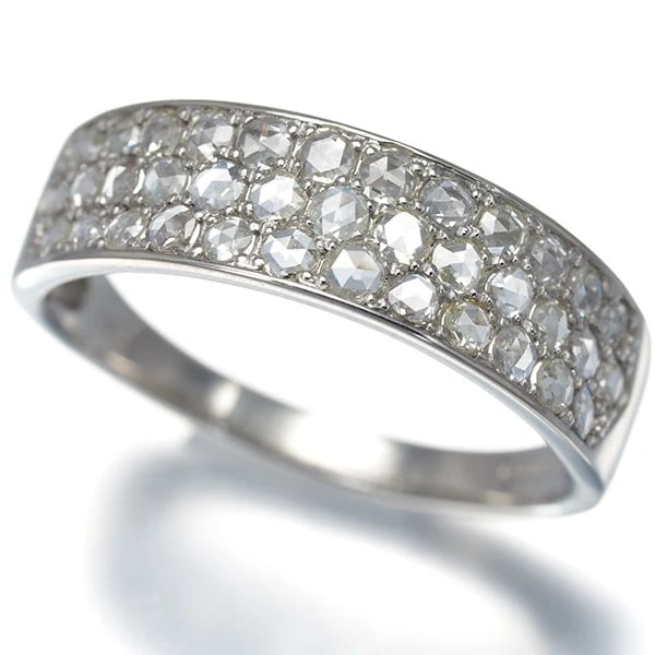 ROSE-CUT DIAMOND PAVED RING 950 PLATINUM: Rose-cut Diamond Paved Ring 950 Platinum Brand: Unbranded Type/Style: Ring Material: 950 Platinum, Color: Platinum Size: US 6-6.25 Accessories: None Accessories Notice: When purchasing pre-owned