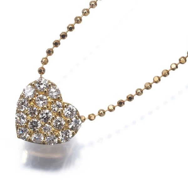 PONTE VECCHIO DIAMOND HEART PAVED NECKLACE 18K 750 YELLOW GOLD: Ponte Vecchio Diamond Heart Paved Necklace 18K 750 Yellow Gold Brand: Ponte Vecchio Type/Style: Necklace Material: 18K 750 Yellow Gold, Main Stone Natural Color: Yellow Gold Size: Necklace length: 36 