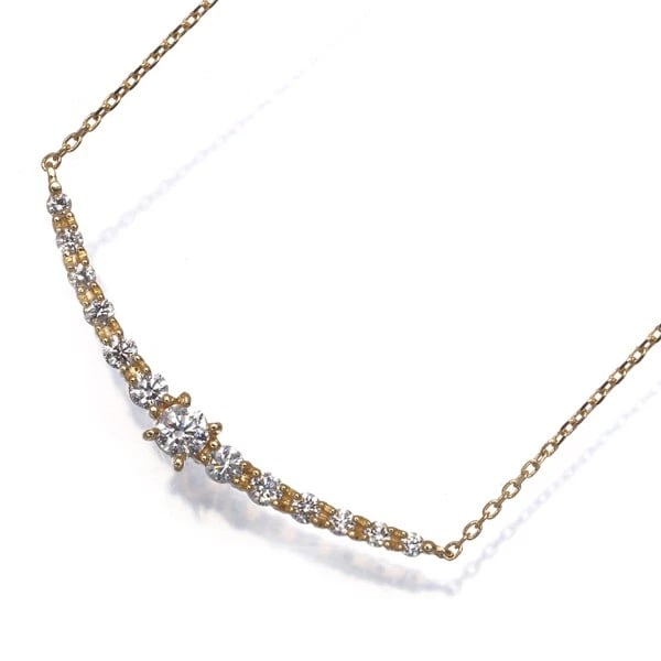 DIAMOND NECKLACE 18K 750 YELLOW GOLD: Diamond Necklace 18K 750 Yellow Gold Brand: Unbranded Type/Style: Necklace Material: 18K 750 Yellow Gold, Main Stone Natural Color: Yellow Gold Size: Necklace length: 42cm AdjUS table to short length 