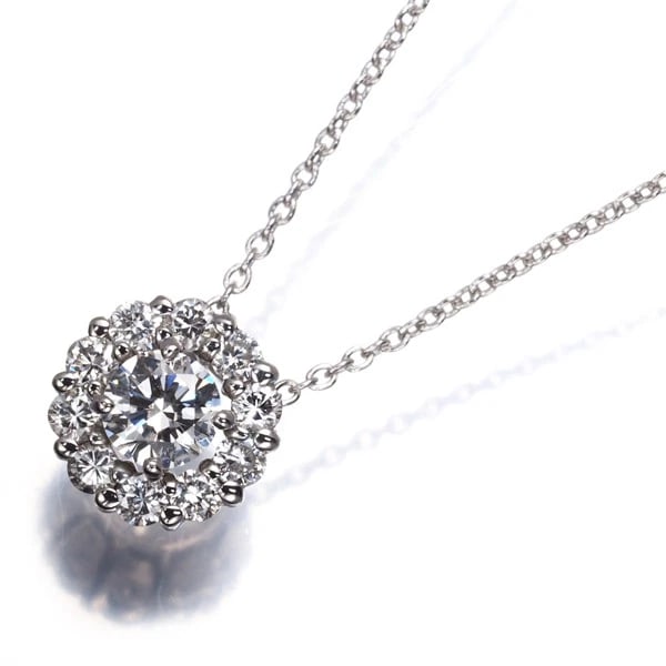 DIAMOND CIRCLE NECKLACE 18K 750 WHITE GOLD: Diamond Circle Necklace 18K 750 White Gold Brand: Unbranded Type/Style: Necklace Material: 18K 750 White Gold, Main Stone Natural Color: White Gold Size: Necklace length: 45cm AdjUS table to short len