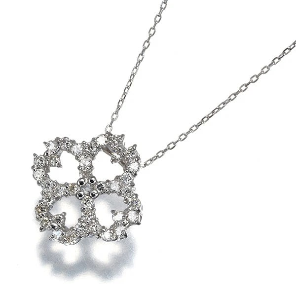 DIAMOND FLOWER NECKLACE 18K 750 WHITE GOLD: Diamond Flower Necklace 18K 750 White Gold Brand: Unbranded Type/Style: Necklace Material: 18K 750 White Gold, Main Stone Natural Color: White Gold Size: Necklace length: 36 / 40cm Pendant size: 13.2