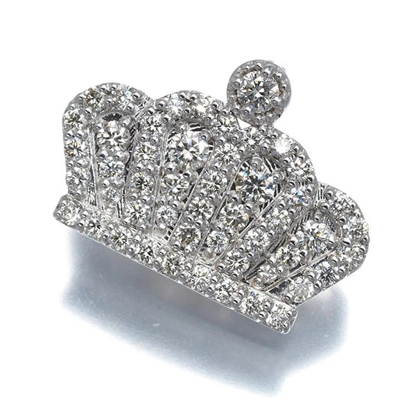 DIAMOND CROWN PENDANT 900 PLATINUM: Diamond Crown Pendant 900 Platinum Brand: Unbranded Type/Style: Pendant Material: 900 Platinum, Main Stone Natural Color: Platinum Size: Design size: 40.5 x 2.0mm Accessories: None Accesso