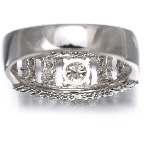 DIAMOND OPENWORK RING 900 PLATINUM - 4
