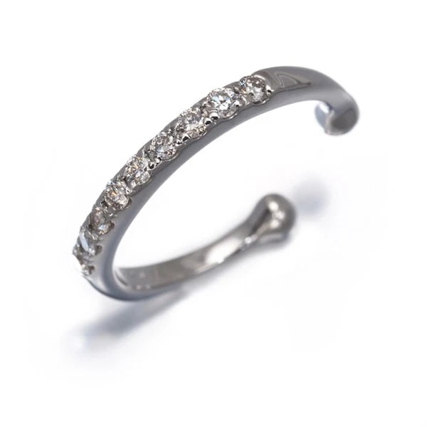 DIAMOND EAR CUFF SINGLE EARRING 950 PLATINUM: Diamond Ear Cuff Single Earring 950 Platinum Brand: Unbranded Type/Style: Single Earring Material: 18K 750 White Rose Gold, Main Stone Natural Color: WG RG Size: Design size: length 18.8 x width 18.0