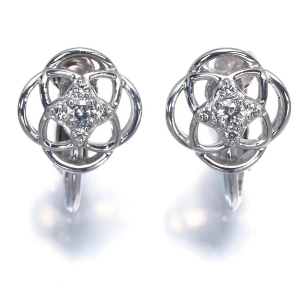 TASAKI DIAMOND FLOWER EARRINGS 18K 750 WHITE GOLD: TASAKI Diamond Flower Earrings 18K 750 White Gold Brand: TASAKI Type/Style: Earring Material: 18K 750 White Gold, Main Stone Natural Color: White Gold Size: Design size: 11.0 x 10.8mm Accessories: