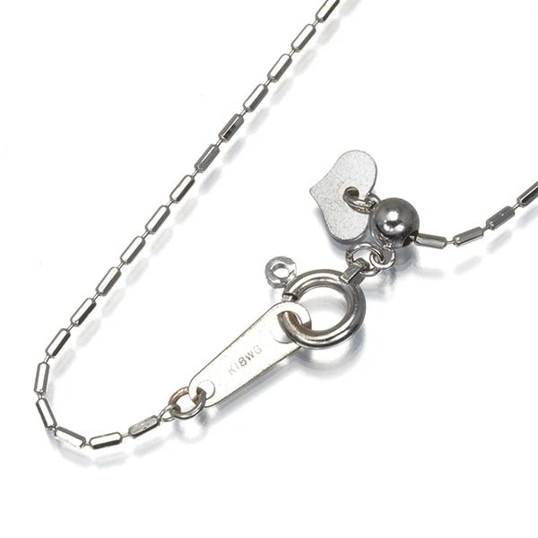 CUT CYLINDER CHAIN NECKLACE 18K 750 WHITE GOLD: Cut Cylinder Chain Necklace 18K 750 White Gold Brand: Unbranded Type/Style: Necklace Material: 18K 750 White Gold, Color: White Gold Size: Necklace length: 45cmAdjUS table to short length with an exte