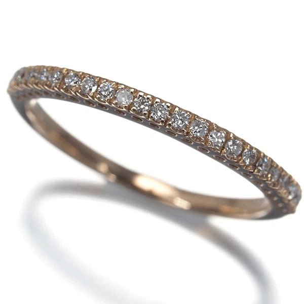 DIAMOND HALF ETERNITY RING 18K 750 ROSE GOLD: Diamond Half Eternity Ring 18K 750 Rose Gold Brand: Unbranded Type/Style: Ring Material: 18K 750 Rose Gold, Main Stone Natural Color: Rose Gold Size: US 6 Accessories: None Accessories Not