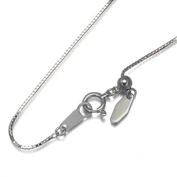 BOX CHAIN NECKLACE 18K 750 WHITE GOLD: Box Chain Necklace 18K 750 White Gold Brand: Unbranded Type/Style: Necklace Material: 18K 750 White Gold, Color: White Gold Size: Necklace length: 45cmAdjUS table to short length with an extender.Neck