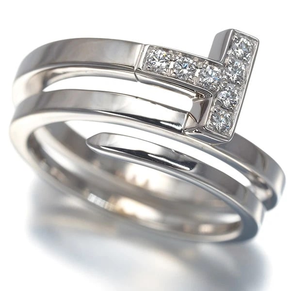 TIFFANY&CO. DIAMOND TIFFANY T SQUARE WRAP RING 18K WG: Tiffany&Co. Diamond Tiffany T Square Wrap Ring 18K WG Brand: Tiffany & Co. Type/Style: Ring Material: 18K WG, Main Stone Natural Color: White Gold Size: US 6-6.25 Accessories: None Accesso