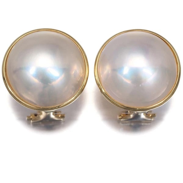 TASAKI MABE PEARL EARRINGS 18K 750 YELLOW GOLD: TASAKI Mabe Pearl Earrings 18K 750 Yellow Gold Brand: TASAKI Type/Style: Earring Material: 18K 750 Yellow Gold, Main Stone CULTURED Color: Yellow Gold Size: Design thickness : 10.3mm Accessories: