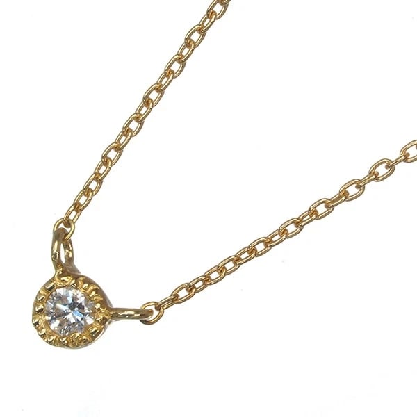DIAMOND SOLITAIRE MILGRAIN NECKLACE 18K 750 YELLOW GOLD: Diamond Solitaire Milgrain Necklace 18K 750 Yellow Gold Brand: Unbranded Type/Style: Necklace Material: 18K 750 Yellow Gold, Main Stone Natural Color: Yellow Gold Size: Necklace length: 36 / 40cm