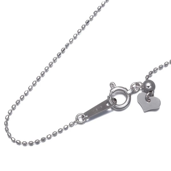 CUT BALL BEAD CHAIN NECKLACE 18K 750 WHITE GOLD: Cut Ball Bead Chain Necklace 18K 750 White Gold Brand: Unbranded Type/Style: Necklace Material: 18K 750 White Gold, Color: White Gold Size: Necklace length: 45cm AdjUS table to short length with an ex