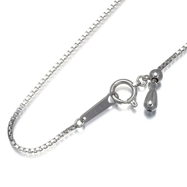 BOX CHAIN NECKLACE 18K 750 WHITE GOLD: Box Chain Necklace 18K 750 White Gold Brand: Unbranded Type/Style: Necklace Material: 18K 750 White Gold, Color: White Gold Size: Necklace length: 45cm AdjUS table to short length with an extender. Ne