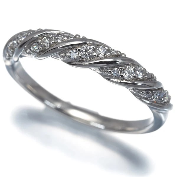 DIAMOND TWIST SPIRAL RING 950 PLATINUM (1 of 3)