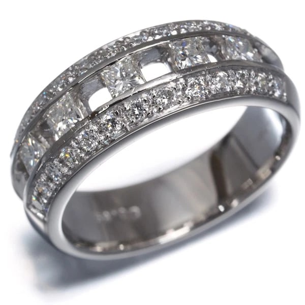 DIAMOND RING 950 PLATINUM - 3