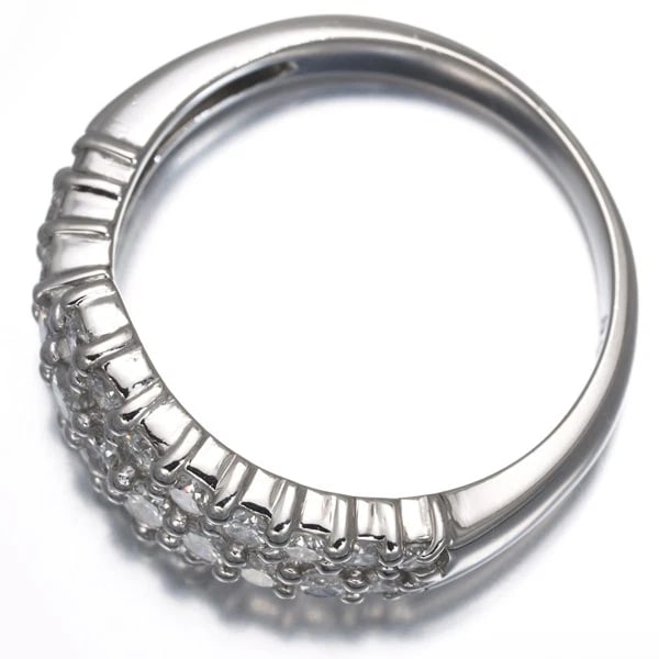 DIAMOND 3-ROW RING 900 PLATINUM - 5