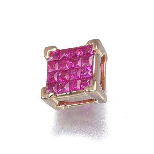 RUBY PENDANT 18K 750 ROSE GOLD - 2