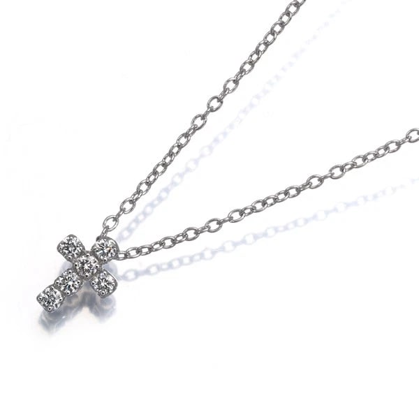 PONTE VECCHIO DIAMOND CROSS NECKLACE 18K 750 WHITE GOLD: Ponte Vecchio Diamond Cross Necklace 18K 750 White Gold Brand: Ponte Vecchio Type/Style: Necklace Material: 18K 750 White Gold, Main Stone Natural Color: White Gold Size: Necklace length: 36 / 40cmPen