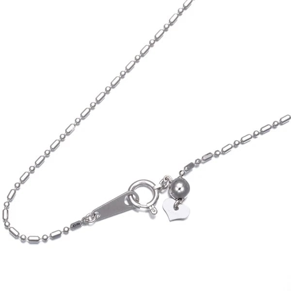 SHORT & LONG CHAIN NECKLACE 18K 750 WHITE GOLD: Short & Long Chain Necklace 18K 750 White Gold Brand: Unbranded Type/Style: Necklace Material: 18K 750 White Gold, Color: White Gold Size: Necklace length: 45cmAdjUS table to short length with an