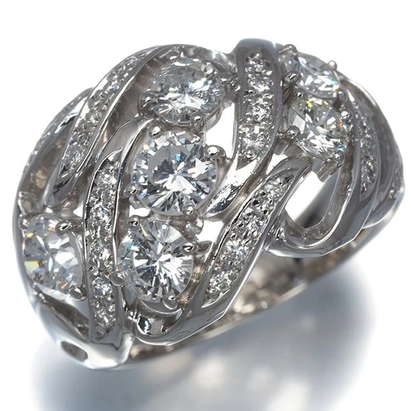 DIAMOND RING 900 PLATINUM - 2